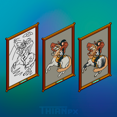 Hey! Thian here 🐰

Hace unos días, pude terminar esta pintura que fue todo un reto hacer, pero que realmente disfruté el proceso. Tomé de inspiración la obra "Napoleón Cruzando los Alpes" de Jacques Louis David, para llevarla a los pixeles. Espero les guste. ❤

#Habbo #pixelart