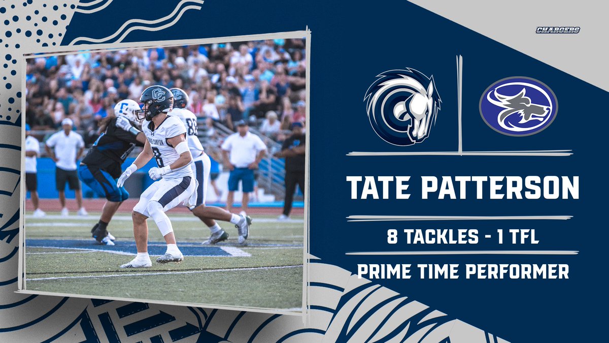 CCHSFOOTBALL_'s tweet image. Prime Time Performer: Junior LB @TatePatterson7 led CC with 8 Tackles (1 TFL) in 67-21 win over Fremont. (PC: @WingPointe_) @mjfrecruits @Zack_Poff_MP @MaxPreps @usatodayhss @KjarEric @bcavi68 @Rivals_HS @SCNext @tribpreps @kslsports @UtahHSFBall @SIAllAmerican @OrthoAthlete