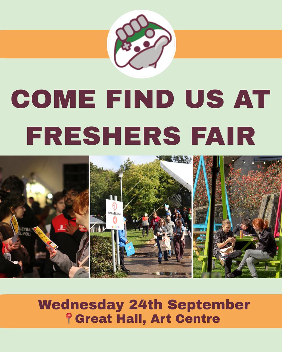 Find us at Freshers Fair on Wednesday 24th September @ the Great Hall at the Aberystwyth Art Centre