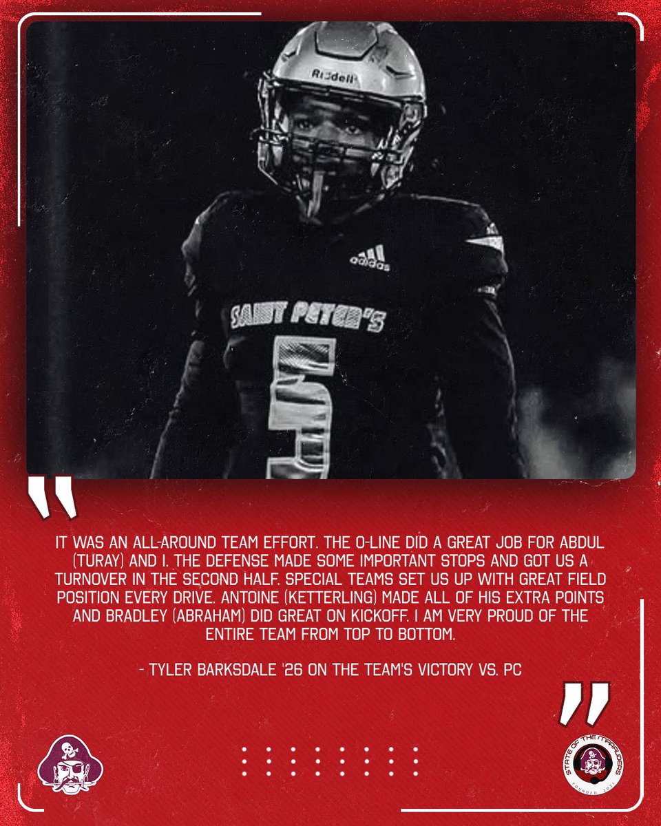 After Friday night’s victory over Paramus Catholic, senior captain and RB Tyler Barksdale spoke with the State Of The Marauders about his team’s performance in the game.

<a href="/TylerBarksdale_/">Tyler Barksdale</a>