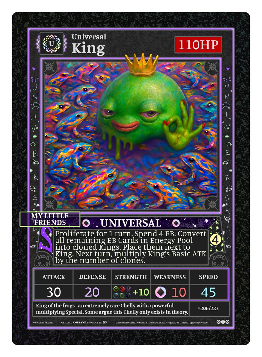 I can now lose 1/9 cat lives because i just pulled a BANGER Chellyz card. The monumental KING CHELLYZ UNIVERSALLLLL LETS GOOOOOOO <a href="/HYP3RH3X/">👾</a>