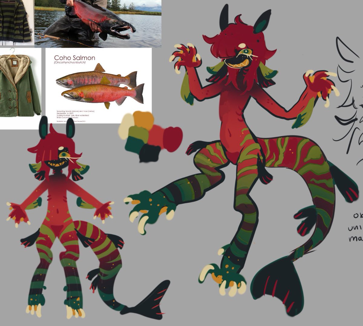 Coho Salmon Kelpie 🐴 #oc #art