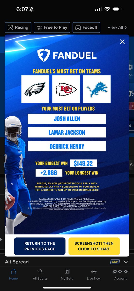 FalcoJ's tweet photo. @FDSportsbook #FDNFLREPLAY https://t.co/Lo0LWb11Tw