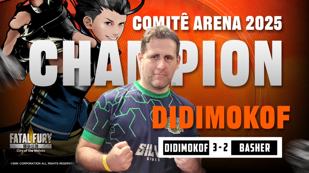 SNK esports official (@snk_esports_hub) on Twitter photo 🏆Didimokof earns his spot at SNK World Championship 2025 <a href="/DreamHack/">DreamHack</a> , Atlanta.
Much respect as well to the TOP 8 warriors:
🥇 <a href="/didimokof/">DS | Didimokof</a>
🥈 <a href="/WildBasher/">Basher</a>
🥉 <a href="/ShadowX_FGC/">Falcons | Shadow X</a>
🏅 masao
🏅 <a href="/chuchuzera01/">chuchuzera</a>
🏅 <a href="/eehkang/">FKang</a>
🏅 <a href="/danilodrumrox/">Danilo RaT3x</a>
🏅 <a href="/caio20silva/">CaioNP20</a>
#SWCQualifier #FatalFury #CotW 🏆Didimokof earns his spot at SNK World Championship 2025 <a href="/DreamHack/">DreamHack</a> , Atlanta.
Much respect as well to the TOP 8 warriors:
🥇 <a href="/didimokof/">DS | Didimokof</a>
🥈 <a href="/WildBasher/">Basher</a>
🥉 <a href="/ShadowX_FGC/">Falcons | Shadow X</a>
🏅 masao
🏅 <a href="/chuchuzera01/">chuchuzera</a>
🏅 <a href="/eehkang/">FKang</a>
🏅 <a href="/danilodrumrox/">Danilo RaT3x</a>
🏅 <a href="/caio20silva/">CaioNP20</a>
#SWCQualifier #FatalFury #CotW