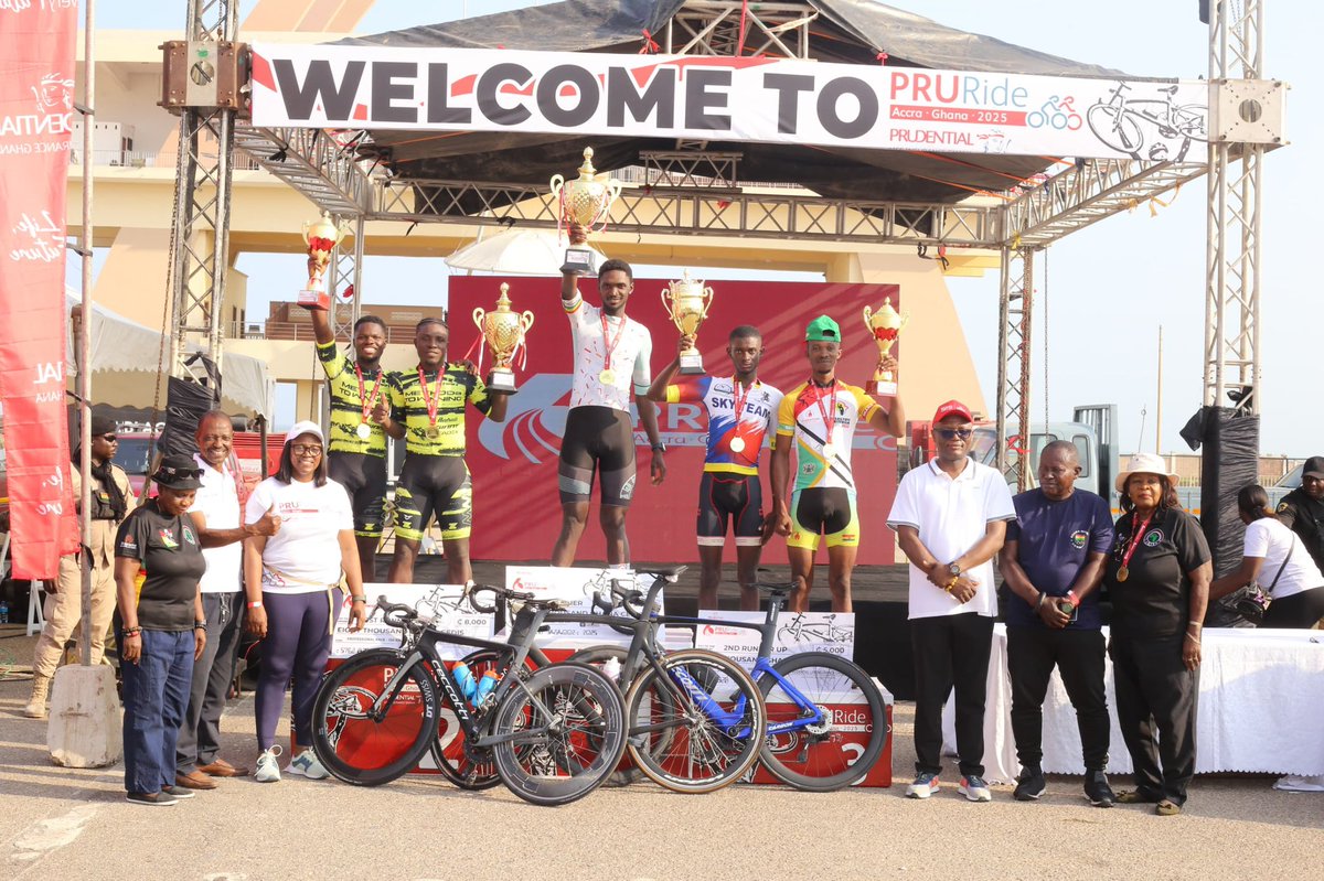 HonKofiAdams's tweet photo. Adams joined cyclists from Ghana, Nigeria &amp; Morocco at the 6th #PRURide in Accra 🚴🏽‍♀️
✅ Equal prize money for men &amp; women
✅ ESG-aligned sport
Let’s make cycling a tourism driver for Ghana.
#CyclingGhana #GreenSport #KofiAdams https://t.co/AiX73geOGM