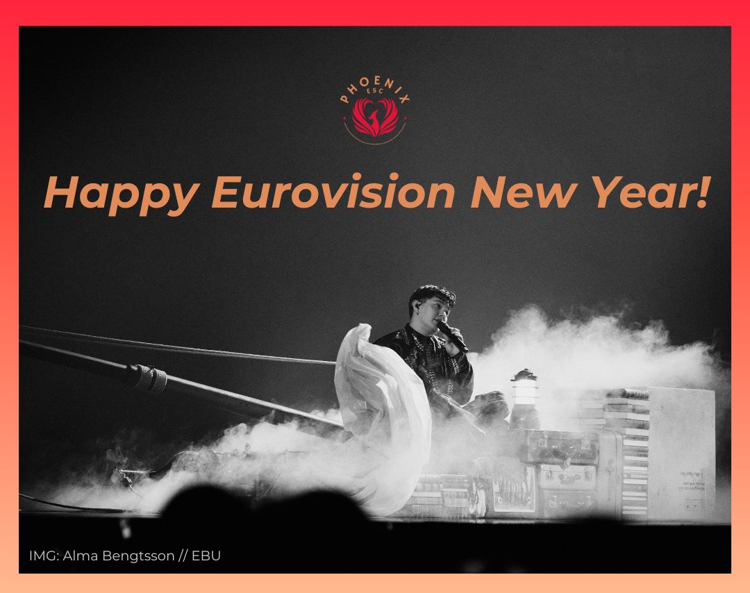 Happy #Eurovision New Year! 🎉

Any song released from today onwards will be eligible for the 2026 contest❤️‍🔥

Everyone at Phoenix would like to thank you all for your support in the last 3 years, and we look forward to keeping you updated on all things #ESC2026! 🐦‍🔥