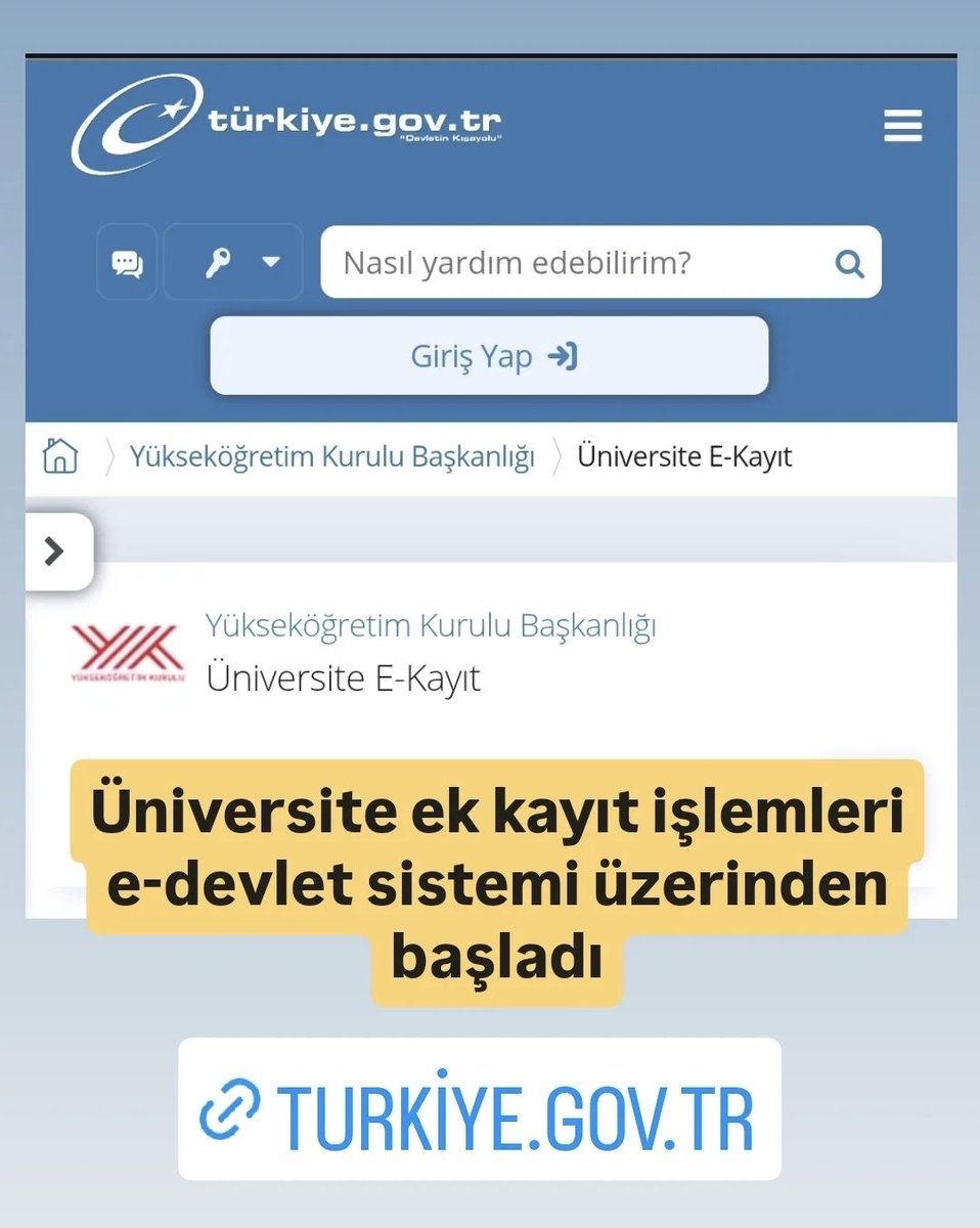 Üniversitelerin e-Devlet üzerinden yapılan elektronik kayıt işlemleri başladı