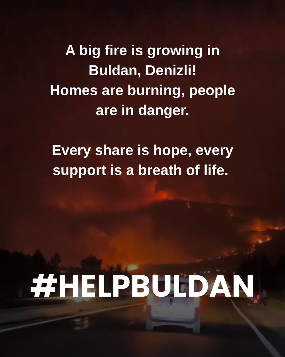 Buldan için Yardım 

Buldan'da büyük bir ateş büyüyor, Denizli!
Evler yanıyor, insanlar tehlikede.

Her pay umuttur, her destek bir hayat nefesidir 💚?

#yangın #helpfordenizli #denizliyanıyor #buldanyanıyor