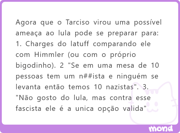 clarionrox's tweet photo. 🗳️🚫 Se entendi direito, o discurso será mais ou menos na vibe:

"Não sou petista, mas Tarcísio é apoiado pelo  Bolsonaro, então infelizmente serei obrigado a votar no Lula pela 5ª eleição seguida pra salvar o Brasil do nazismo"

https://t.co/1wbsCilk0K https://t.co/O63ZyuOcA6