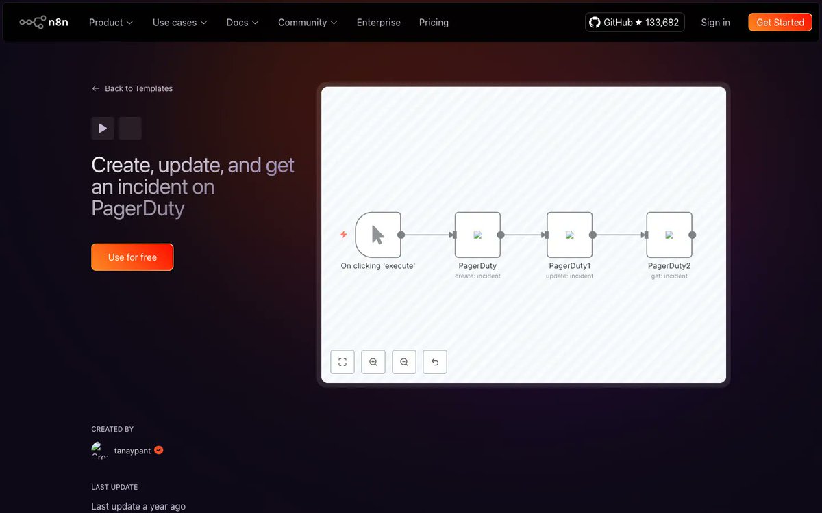 phiknight's tweet photo. Tired of firefighting PagerDuty manually? Alerts slip, context disappears, and nights on call get brutal. Run an n8n flow to create, update and fetch PagerDuty incidents automatically. Spend minutes to set up, save hours when it actually matters. https://t.co/hP0rzA5CMk
