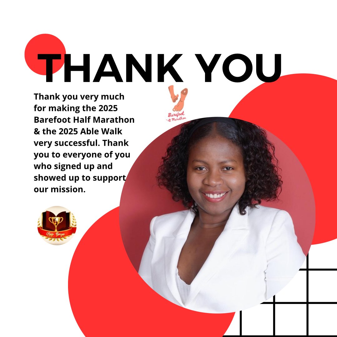 Nephtief's tweet photo. From the bottom of my heart, I want to take my time to thank everyone who made both the 2025 Barefoot Half Marathon and the 2025 Able Walk very successful today. If I have to name all of the runners, all of the volunteers, all of the staff, all people in the local area, and so on https://t.co/R4HaWGJ9zT