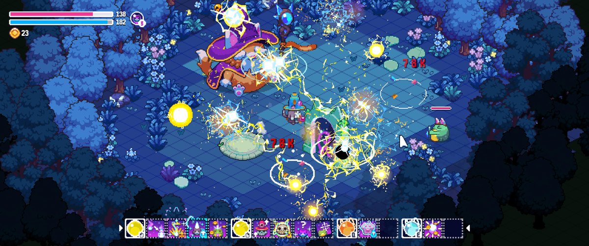 tameblaze's tweet photo. @wizardcats_gg Just played your Steam demo--loved the art and the mechanics felt super satisfying! The progression felt a bit fast for me, but I'm guessing that 'll be tuned for release. Overall, it's really interesting game. I ended up playing for hours straight.👏

#wizardcats https://t.co/NFYAyx4wgk