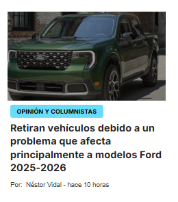 LucasAbriata's tweet photo. Periodistas chantas

Sale nota con foto de una Ford Maverick.

Justo estoy probando una, digo "qué pasó?"

Entro: 

No afecta a Maverick y afecta principalmente a modelos que no se venden acá. Se soluciona con actualización de soft remota sin tener que ir al concesionario https://t.co/TEu1nAMeNf