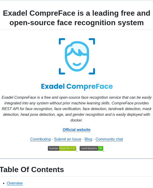 tom_doerr's tweet image. open-source face recognition REST API with docker support
