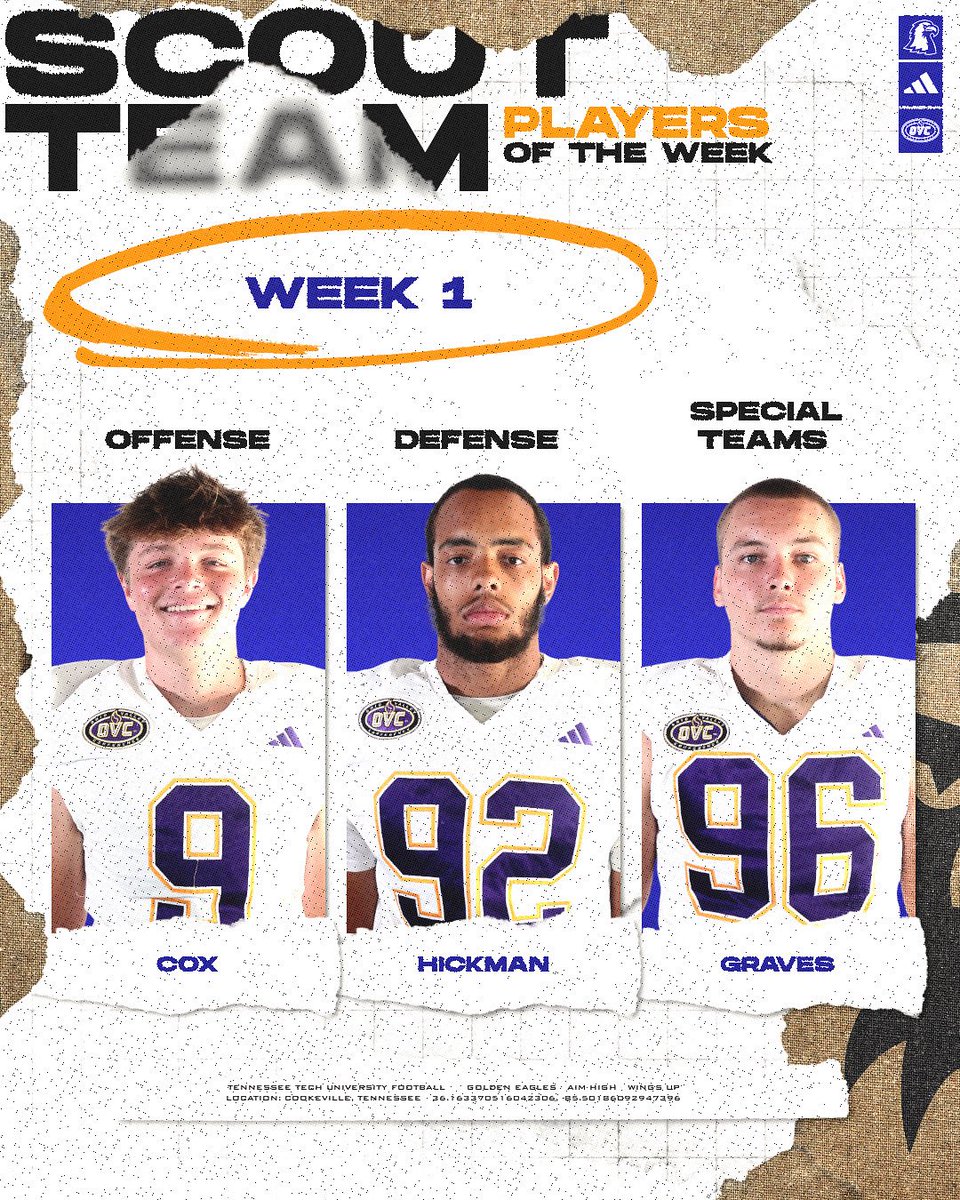 Scout Team Players of the Week ‼️

#AimHigh | #WingsUp