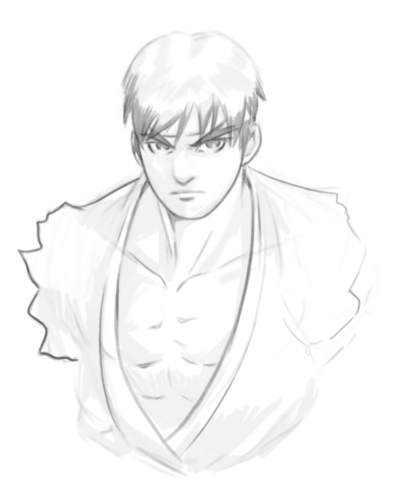 Meta_Abe's tweet photo. I always did have a real love for the Alpha designs, and by default a lot of the versus art from Bengus. Another quick sketch from today #StreetFighter6 #sfALPHA #RYU https://t.co/nSbGYPy7DI