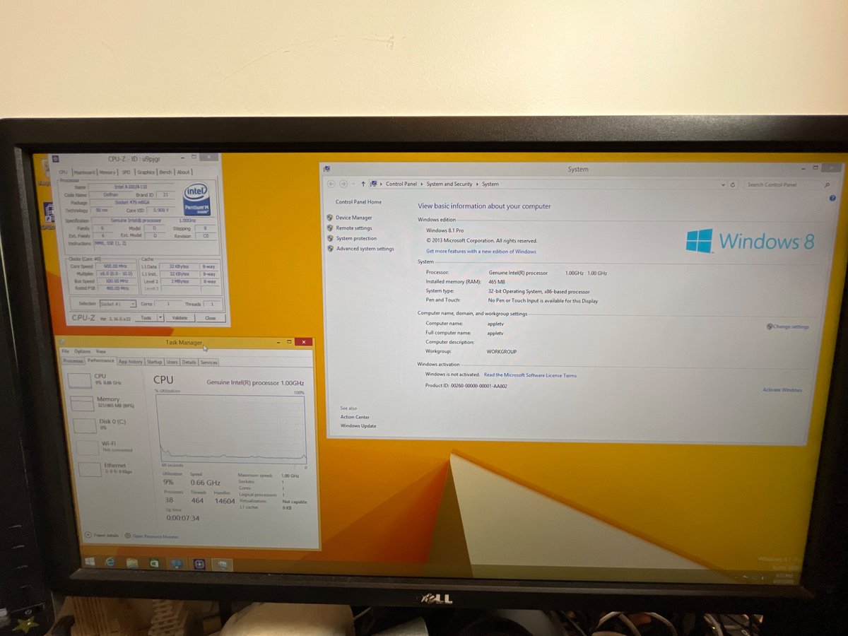 DistrosProjects's tweet image. Windows 10 may have been nearly unusable on the original Apple TV, but Windows 8 runs surprisingly well! Even animations are relatively smooth.