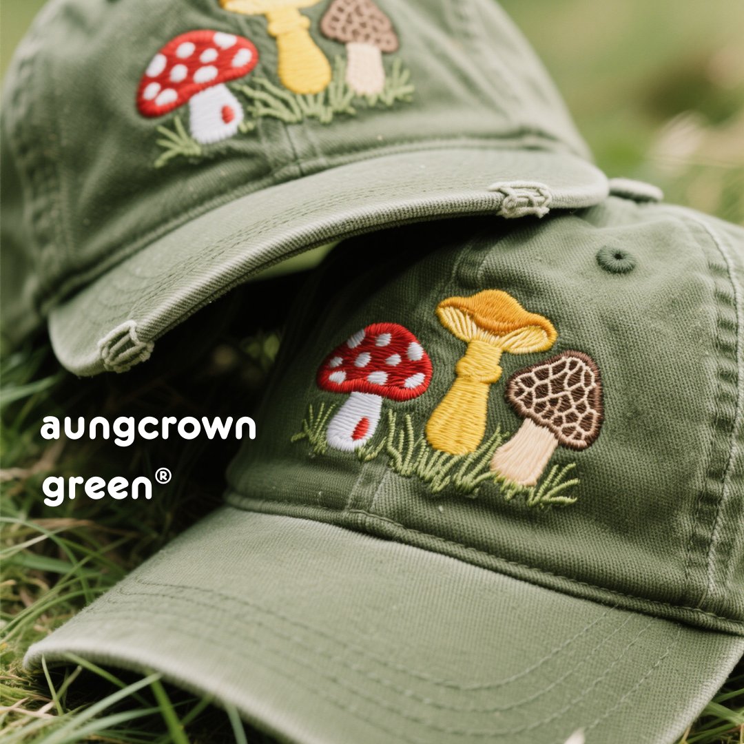 acgreencustom's tweet photo. ๐ Top off your eco look with our Mushroom Dad Caps ๐ฑ
Sustainably made + embroidered with fancy mushrooms.
Eco style has never looked this fresh!
#EcoCaps #SustainableFashion #aungcrowngreen
๐ https://t.co/cqDPLpFGHE https://t.co/1Fhi7ByUVD
