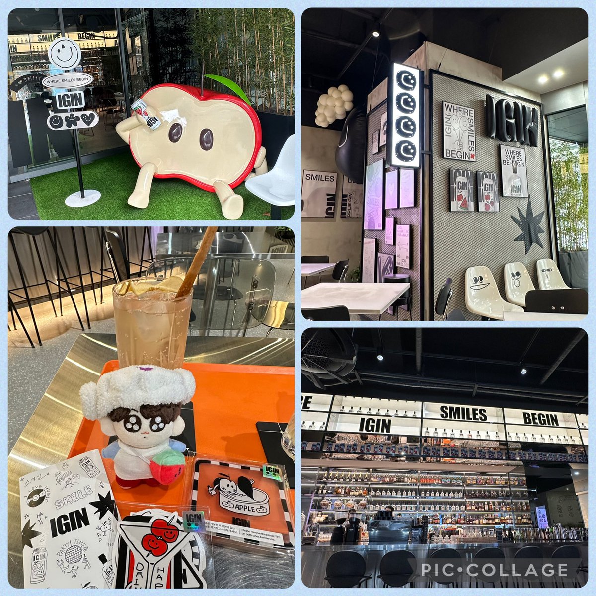 マルジェラカフェの帰り道
ジンくんのIGINポップアップ？
してるお店発見？
こちらでシナモンジンジャー味🥃を飲んでみました
前に禮山の本店行った時になかったgoodsも売ってた！