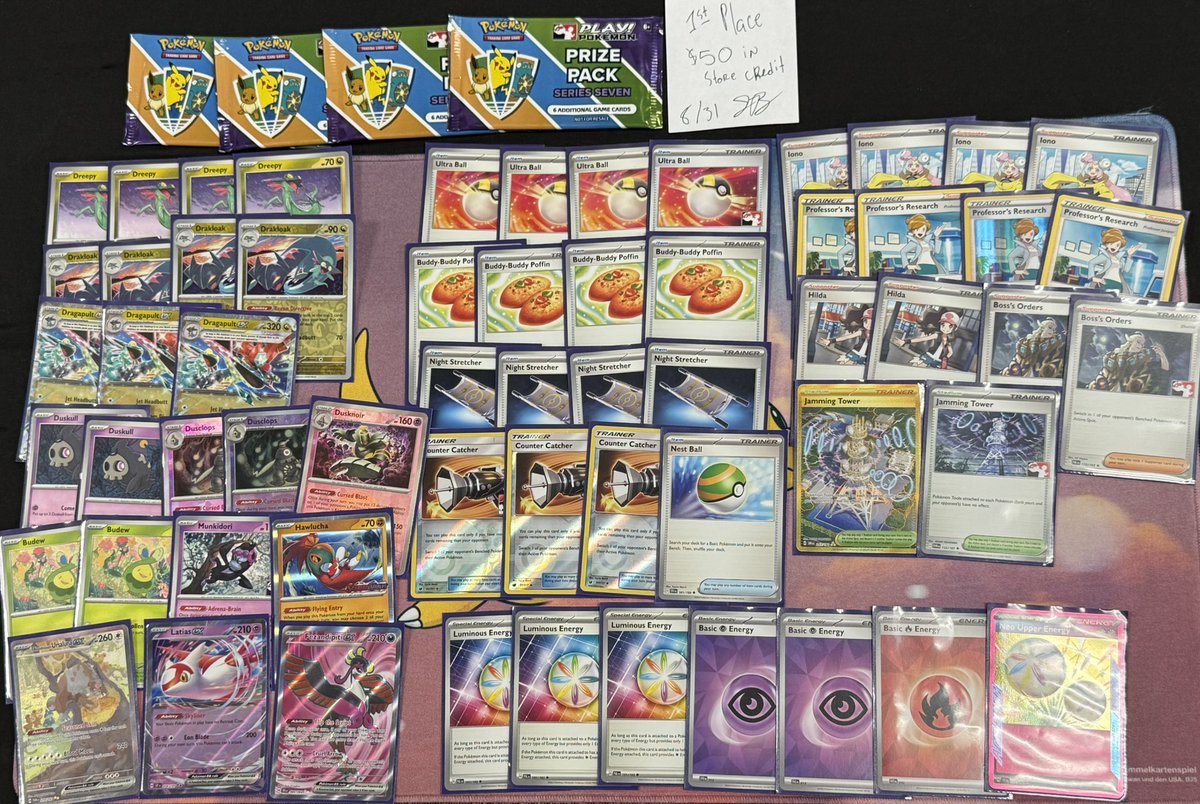 League Challenge win #3 with Dusk Pults — nothing crazy, nothing special.
Matchups⬇️⬇️
R1 Grimmsnarl W
R2 Dusk Pult W
R3 Armarouge Box W
R4 Bolt Noctowl W
Shoutout
<a href="/FCBCArmor/">FCBC</a> <a href="/TabletopVillage/">Tabletop Village</a> <a href="/HeritageAuction/">Heritage Auctions</a> <a href="/beckettcollect/">Beckett Collectibles</a>