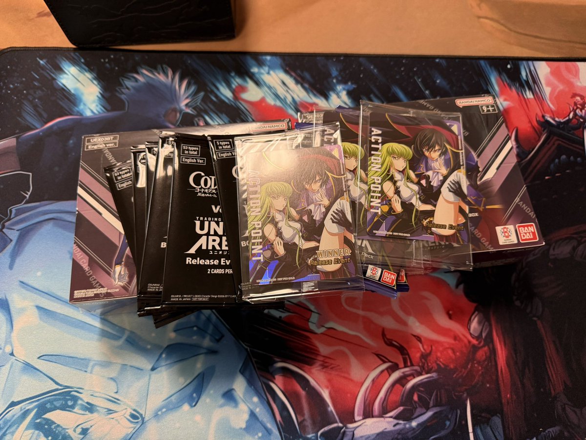 4-0 to win the local Code Geass Vol 2 Release Event. This is shaping up to be one of my favorite sets. Sick “Winner” AP card secured. Now I need 2 more 😅