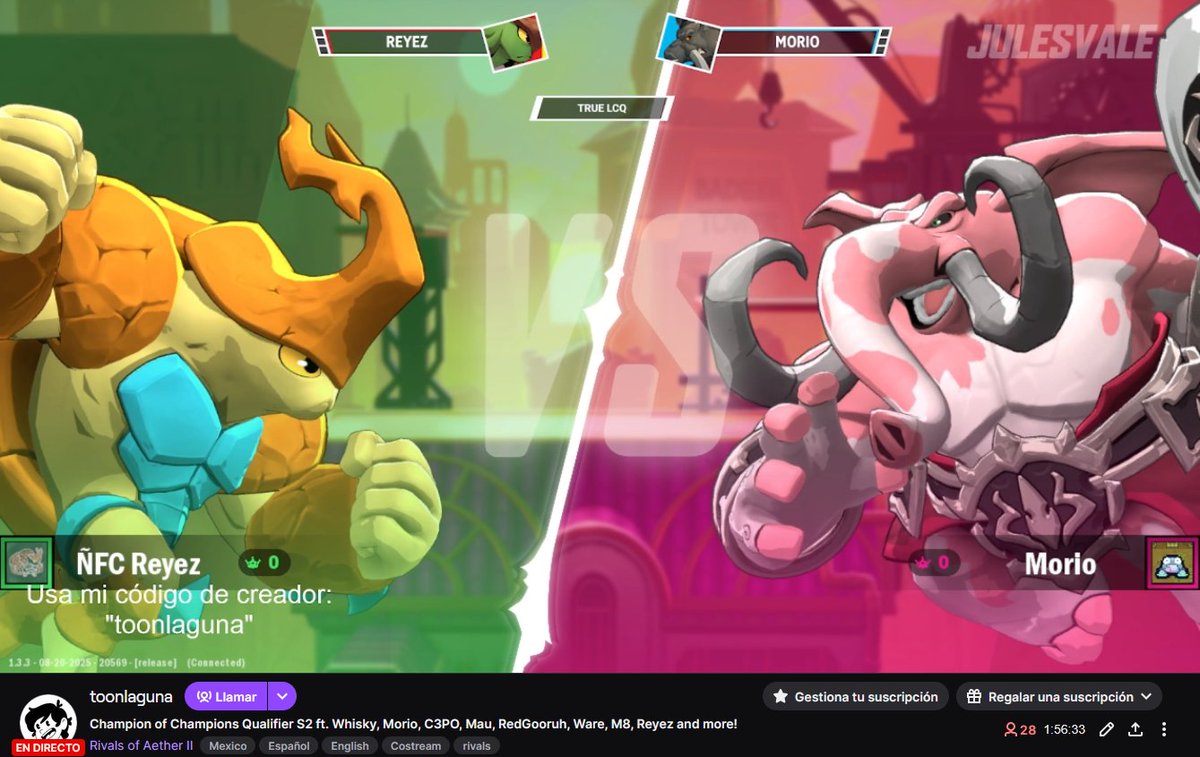 El True LCQ se juega entre  <a href="/soyelreyez/">Alex Reyez</a> y <a href="/MorioRmz/">Mori-OH</a> AHORA

El ganador entra al Champion of Champions, mientras que el otro queda eliminado

¡AHORA EN STREAM!

Link en la respuesta
👇👇👇👇👇👇👇
