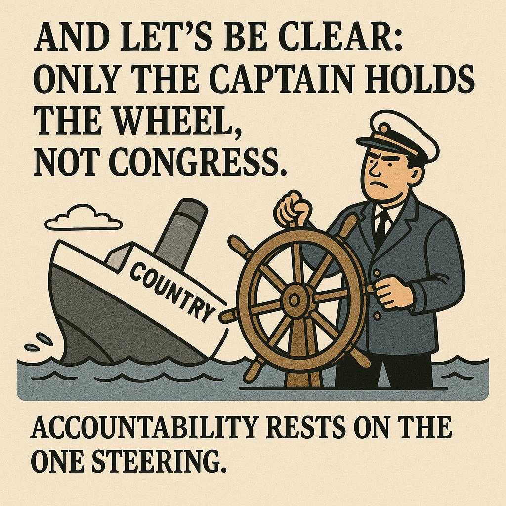 cprm013113's tweet image. "The ship must be watched closely, or it will sink. And let’s be clear: only the captain holds the wheel, not Congress. Accountability rests on the one steering."

#Philippines #PoliticalAccountability #LeadershipCrisis #CaptainNotCongress #NationAtTheHelm