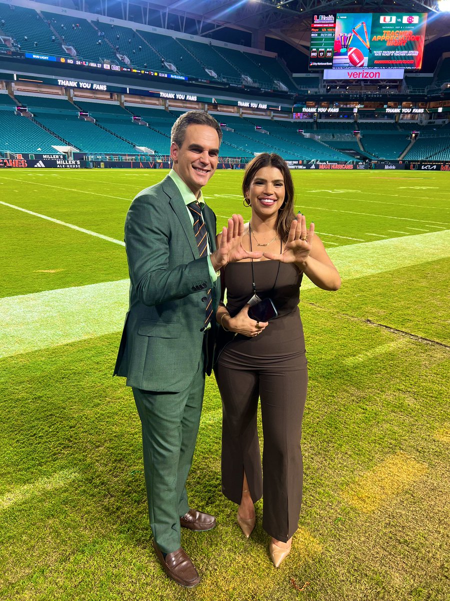 Our work is done. As always, it’s great to be a Miami Hurricane 🙌🏻 

Good night!