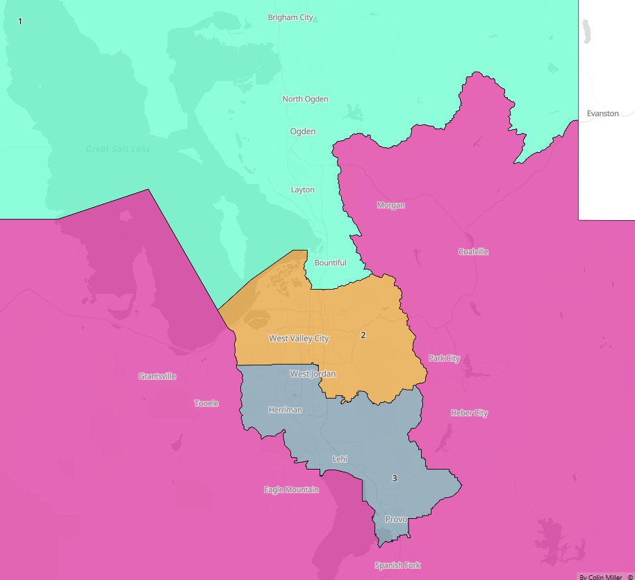 Day 7 of posting fair congressional maps for Utah until the Utah Legislature submits a fair map