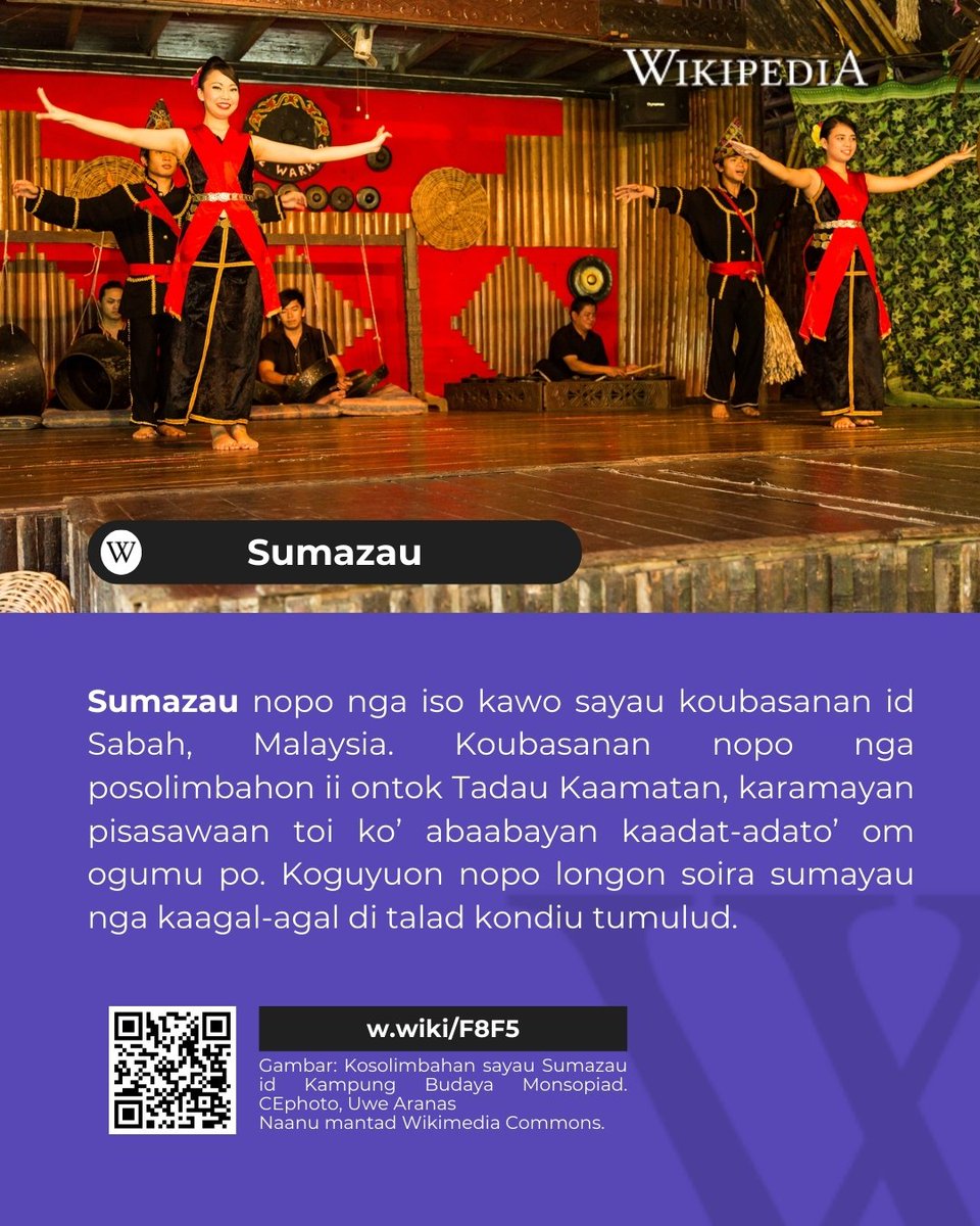 Sumazau nopo nga iso kawo sayau koubasanan id Sabah.

w.wiki/F8F5