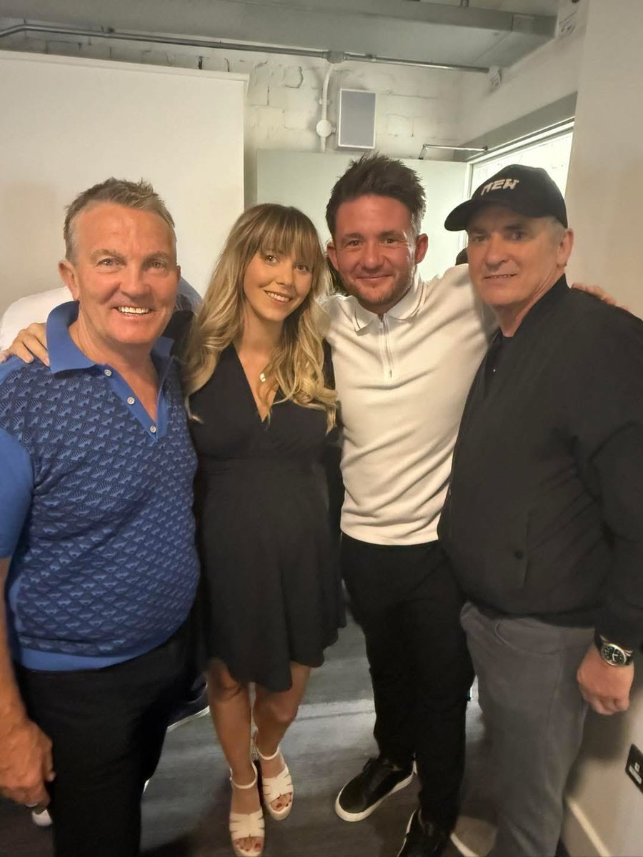 Great photo of <a href="/iamshanenolan/">Shane Nolan</a> and girlfriend Kim with his dad <a href="/realshanerichie/">Shane Richie</a> and <a href="/BradleyWalsh/">Bradley Walsh</a> backstage after #ThePratPack show on Sunday 31st August for the official Gala Opening of <a href="/Bradford_Live/">Bradford Live</a>.❤️ (Photo Credit 📸: Shane Nolan)
