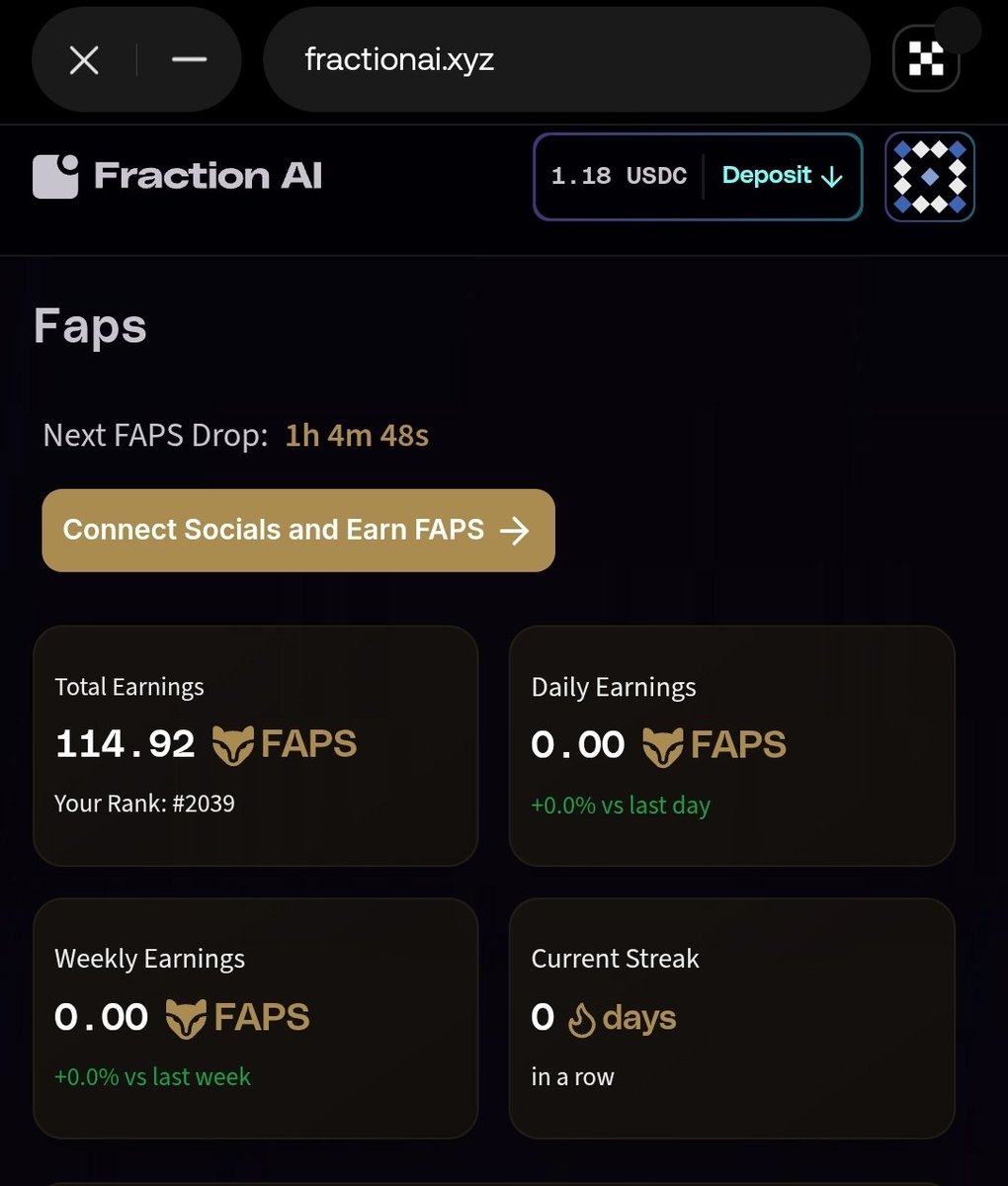 Yes, <a href="/FractionAI_xyz/">Fraction AI</a> I am back to fapping and making posts because why not?

Been off fapping for a while like so many others and I've gone down the leaderboard but it's to go back up a level 🚀🚀🚀