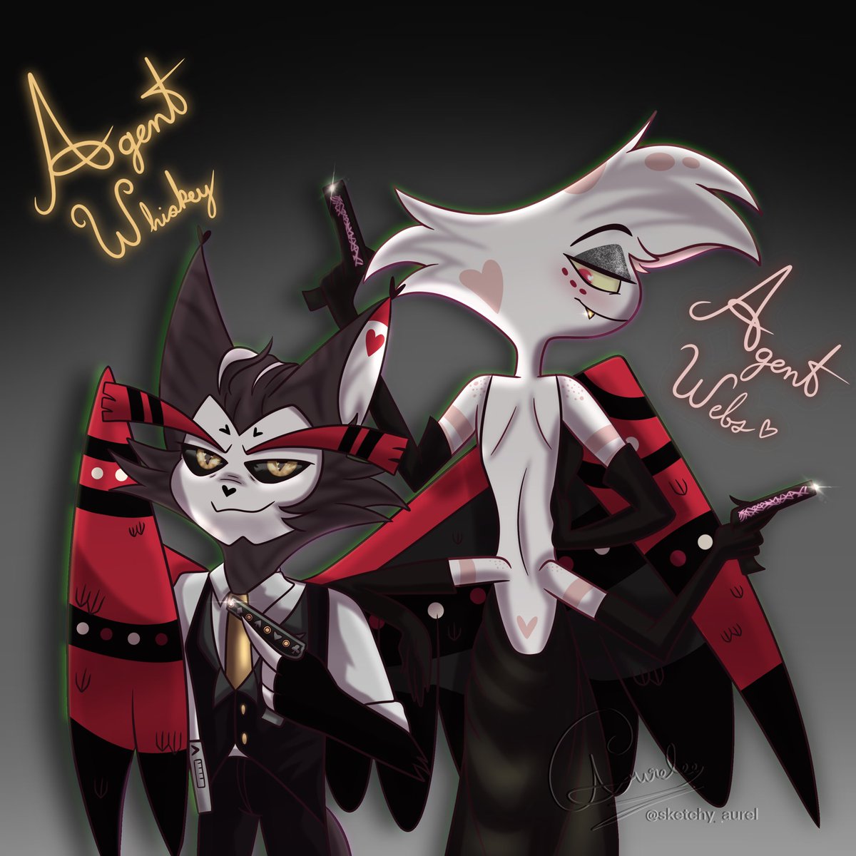 Aurelee (@sketchy_aurel) on Twitter photo I made it in time for <a href="/CozyCasBee/">CozyCasBee 🦋</a> ‘s dtiys!!✨
Agent Whiskey and Agent Webs on duty🥃🕸️
•
•
•
#AgentWhiskeyandWebsdtiys
#hazbinhotel #hazbinhotelfanart
#huskerdust #hazbinhotelhusk #husk #angeldust I made it in time for <a href="/CozyCasBee/">CozyCasBee 🦋</a> ‘s dtiys!!✨
Agent Whiskey and Agent Webs on duty🥃🕸️
•
•
•
#AgentWhiskeyandWebsdtiys
#hazbinhotel #hazbinhotelfanart
#huskerdust #hazbinhotelhusk #husk #angeldust