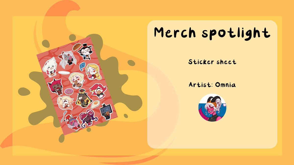 🌟 Merch Spotlight 🌟 

They're all just so darn cute! Be sure to collect this wonderful sticker sheet of some of the Hazbin cast eating tasty treats!

Merch Spotlight Artist- <a href="/reaxlette/">Omnia Invidia Facta</a> 
#HGCB #HellsGreatestCookbook #HazbinHotel #Fanzine
Pre-Orders Open! hellsgreatestcookbook.bigcartel.com