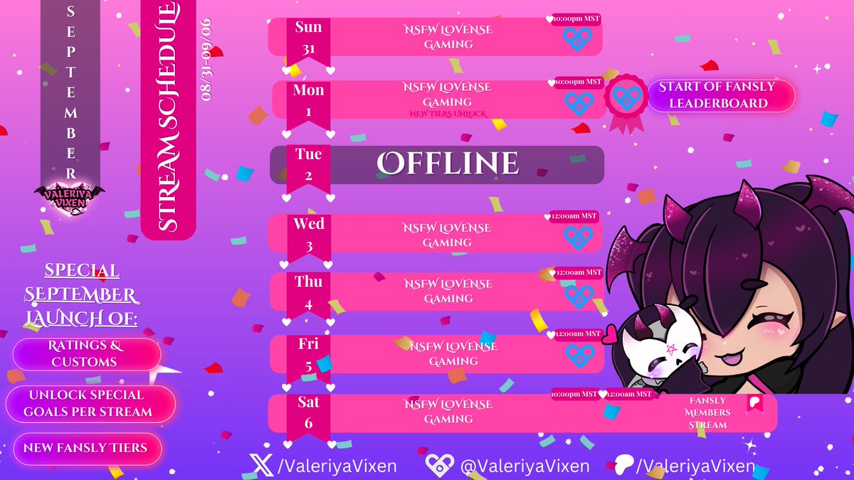 Extremely fun month! I can't wait to experience it with you! 
Watch over at fans.ly/ValeriyaVixen