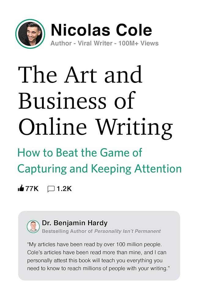 affLeopard's tweet image. 推荐《在线写作的艺术和商业》
大家推荐的书都很高雅，我最近看到书有些世俗和铜臭味😅
最近一直在学习怎么写出大家爱看的内容，发现了这本《The Art and Business of Online Writing》Nicolas Cole
实战经验丰富，干货满满！我做了很多笔记，正在模仿着练习😁