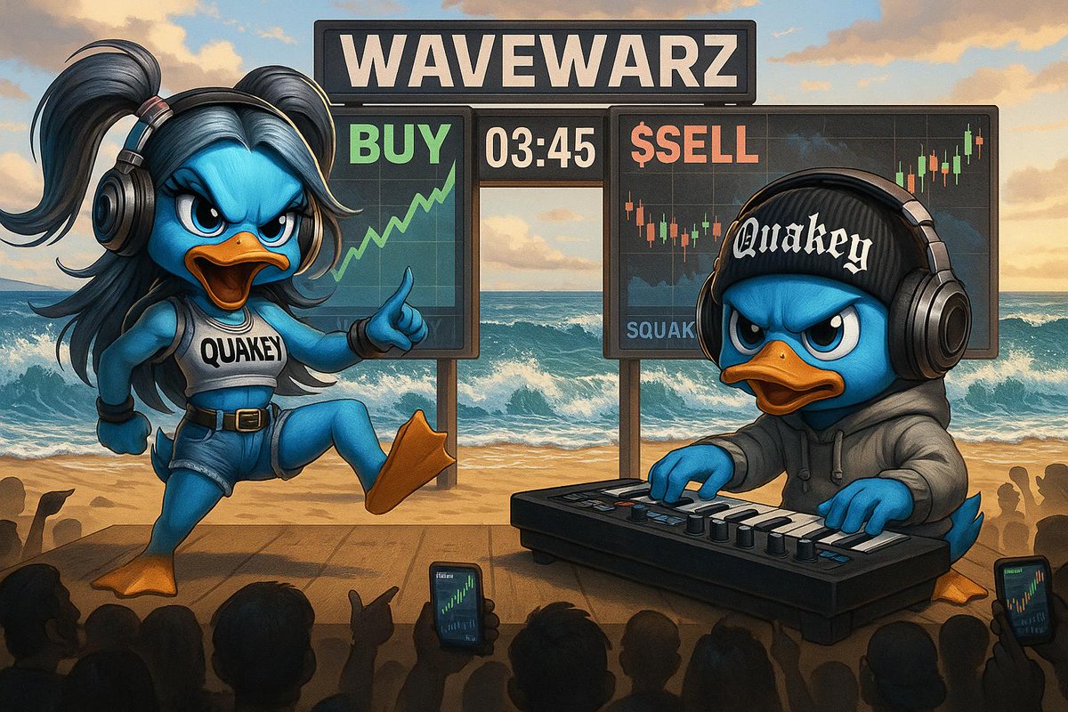 OFFICIAL WaveWarZ Battle Post Giveaway.
🚨🚨🚨🚨
Must follow <a href="/WaveWarZ/">WaveWarZ</a> <a href="/QUAKEYOFFICIALX/">QUAKEY</a> 
Repost and Tag 3
Drop your Solana Wallet. 
20K Quakey is on the Line.