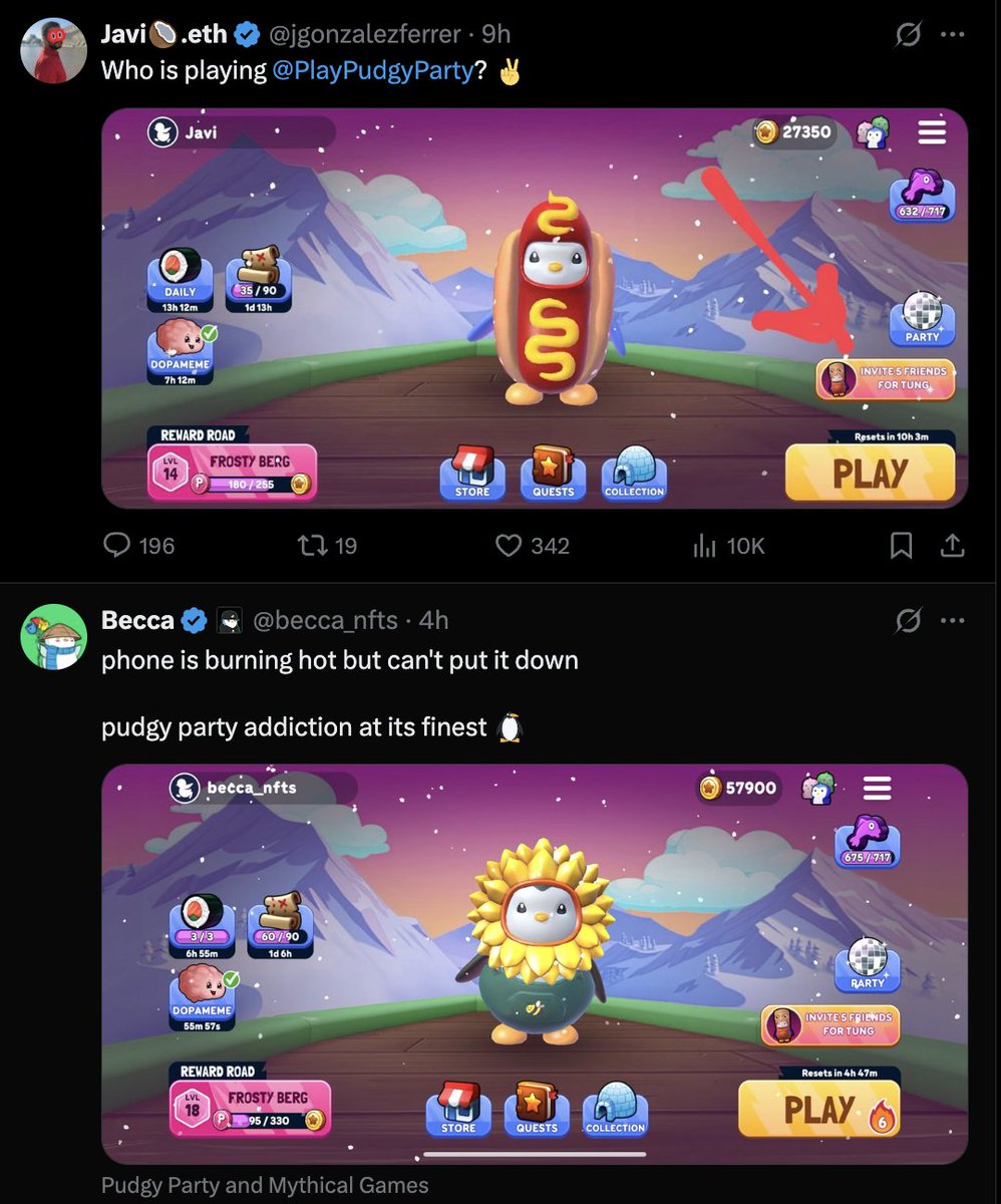 Kovac (@mr__kovacs) on Twitter photo Guys is this me only or your timeline is also flooded with <a href="/PlayPudgyParty/">Pudgy Party</a>?
Pengus are taking over slowly slowly.....
BILLIONS with HUDDLE 🐧 Guys is this me only or your timeline is also flooded with <a href="/PlayPudgyParty/">Pudgy Party</a>?
Pengus are taking over slowly slowly.....
BILLIONS with HUDDLE 🐧