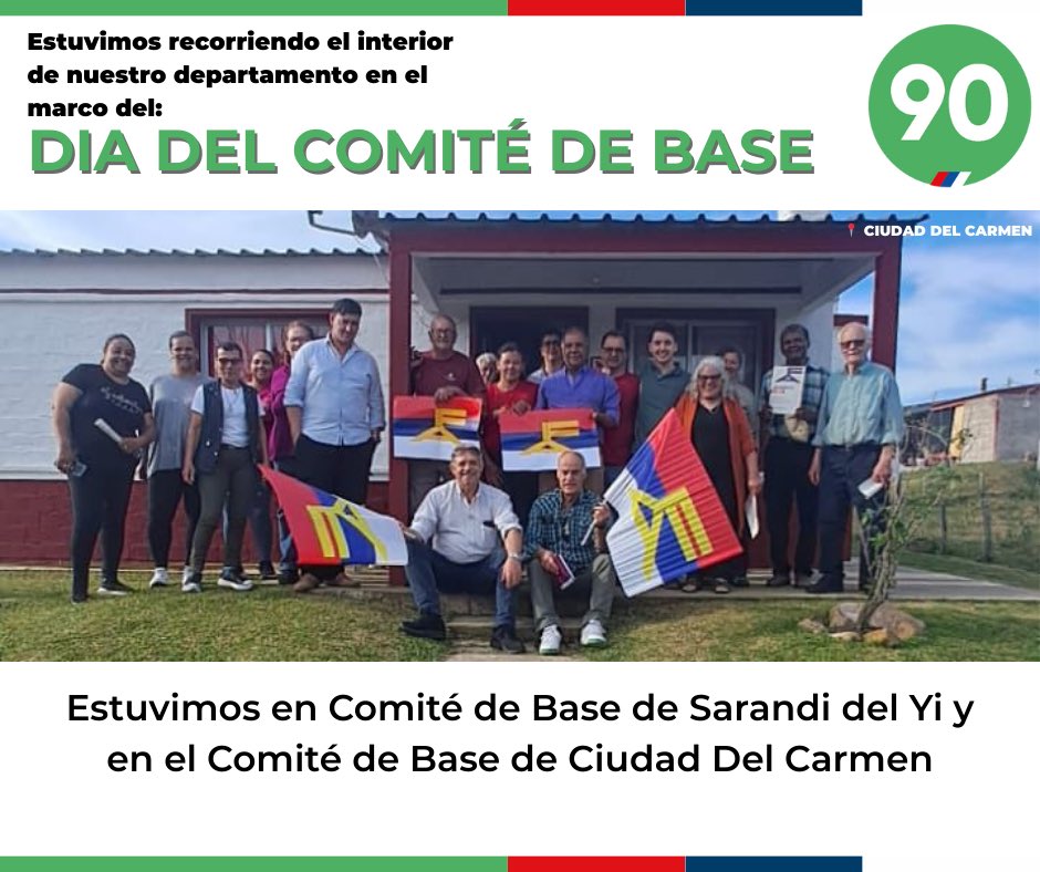 ✨ En el marco del Día del Comité de Base, recorrimos el interior de nuestro departamento compartiendo instancias de diálogo y construcción colectiva.

📍 Estuvimos presentes en el Comité de Base de Sarandí del Yí y en el Comité de Base de Ciudad del Carmen.