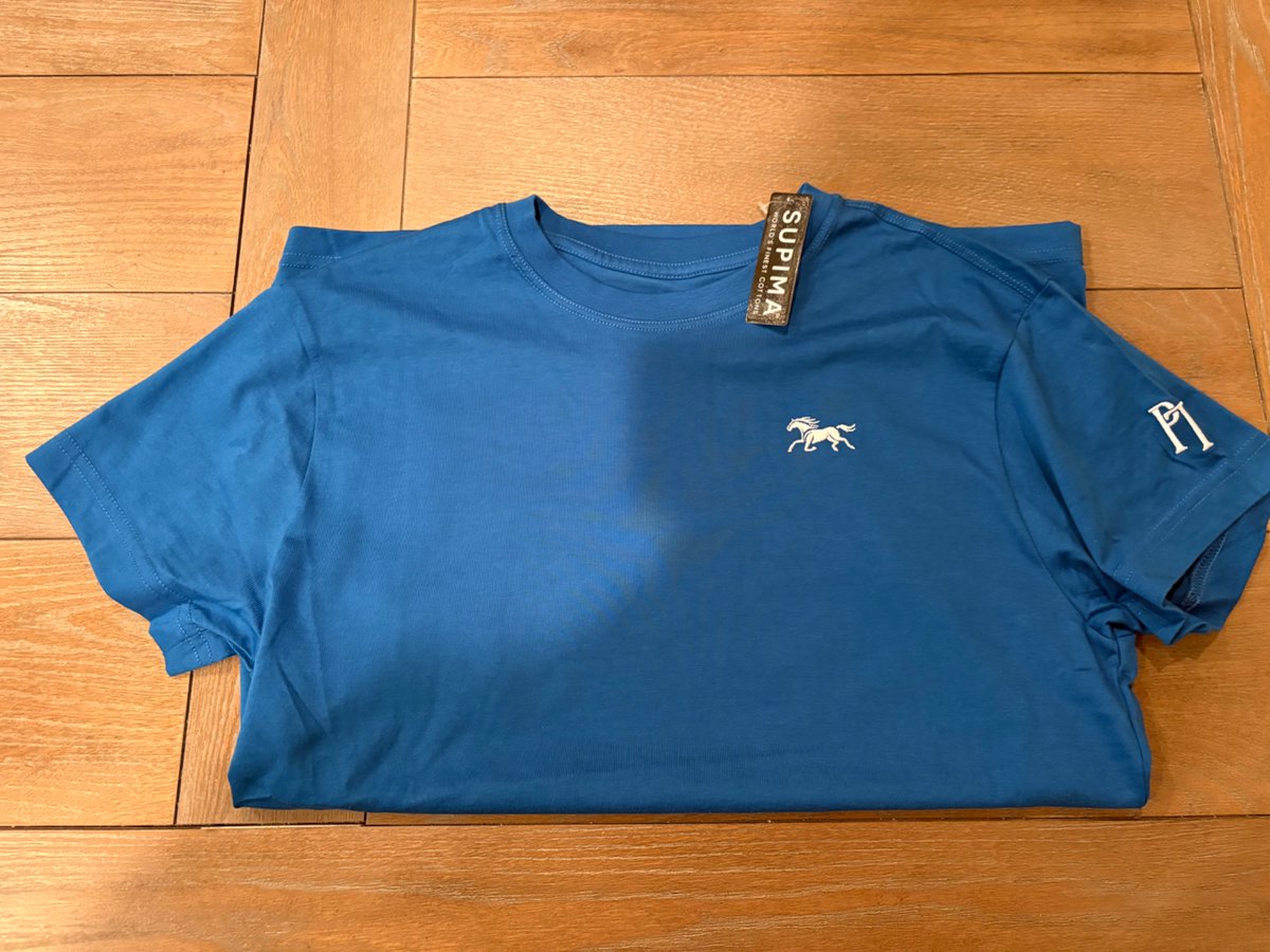 PostTimeApparel's tweet image. It’s Post Time!  High quality Post Time Apparel Supima Cotton T-Shirt.  Embroidered Post Time horse on the chest and PT on the sleeve. Additional colors available and free shipping.  It’s Post Time!