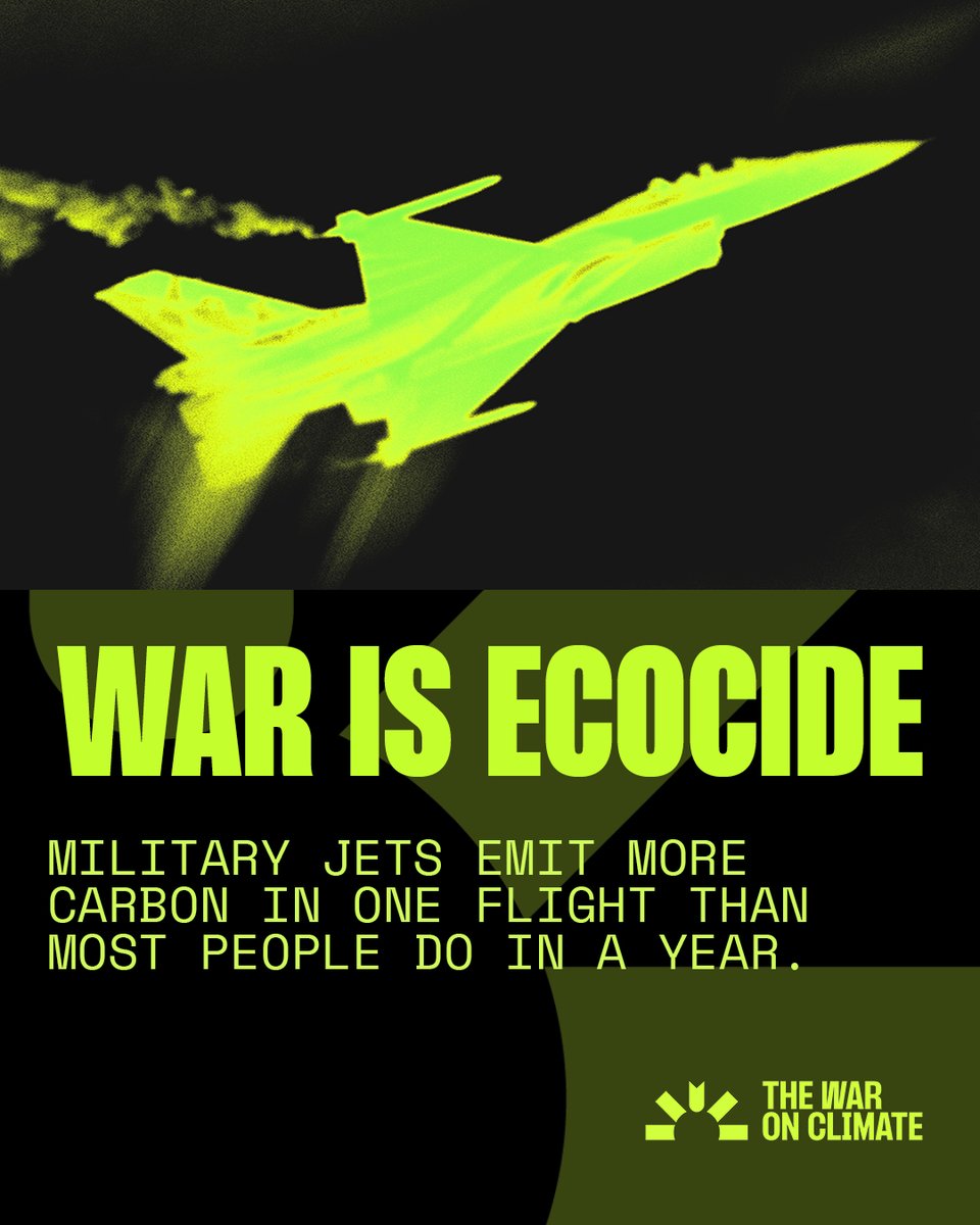 War on Climate: The Uncounted Costs of Conflict (@thewaronclimate) on Twitter photo Millions cycle to work, drive smaller cars, take buses and trains, insulate their homes, install heat pumps, eat less meat, switch to renewable power, plant trees, and cut air travel...all to shrink their carbon footprint. But one fighter jet wipes out those savings 1,000× over Millions cycle to work, drive smaller cars, take buses and trains, insulate their homes, install heat pumps, eat less meat, switch to renewable power, plant trees, and cut air travel...all to shrink their carbon footprint. But one fighter jet wipes out those savings 1,000× over