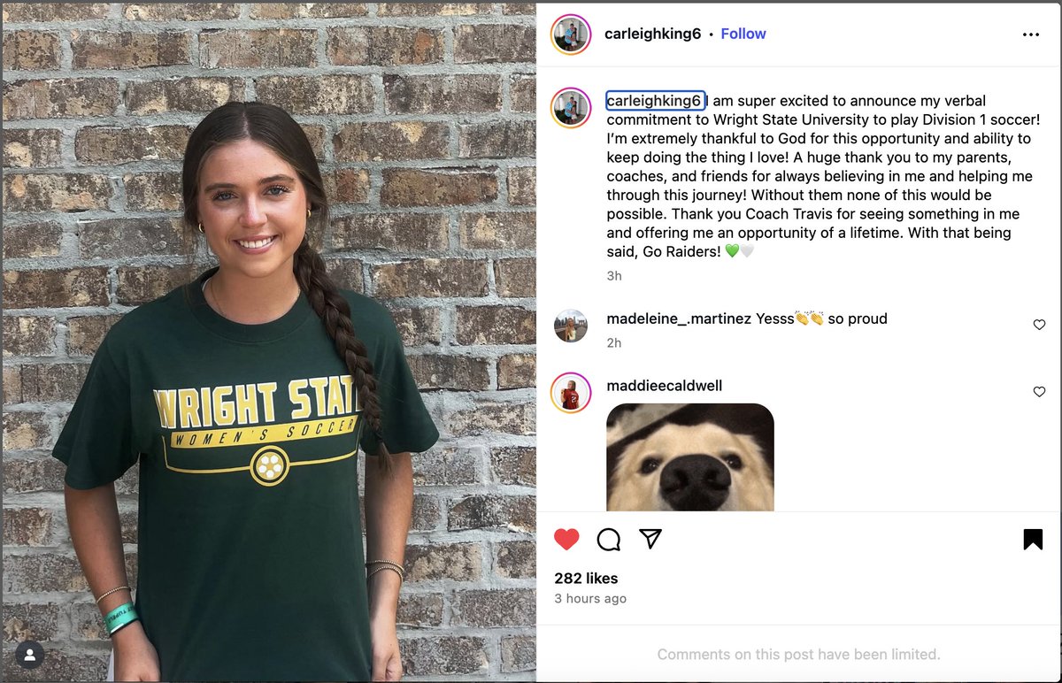 Congratulations ❤️!! Another #ECNL RL player has verbally committed to play college soccer!!