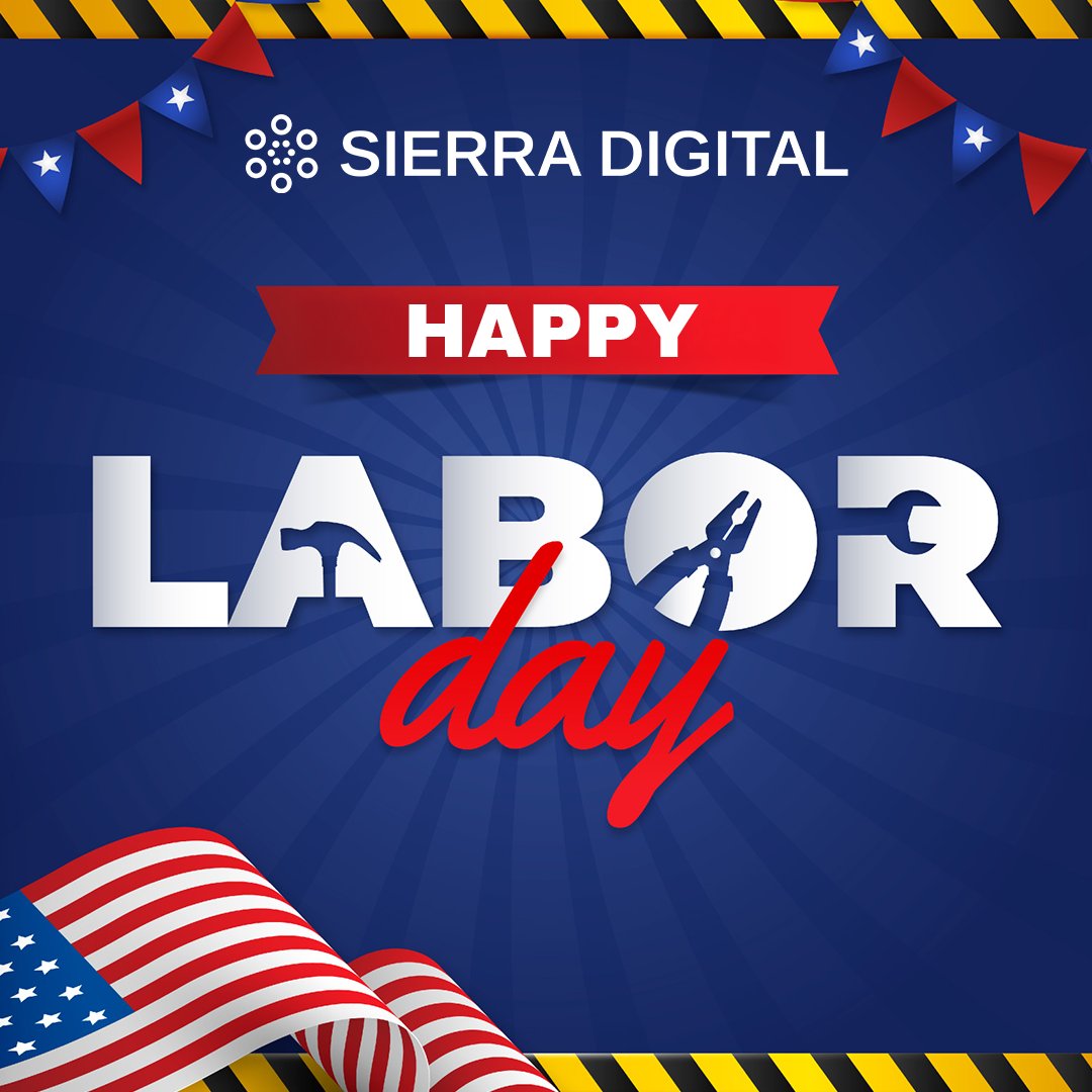 sierra_digital's tweet photo. Happy Labor Day! 🎉

Today, we honor the passion, commitment &amp; perseverance of workers everywhere. 

At Sierra Digital, we celebrate the collaboration &amp; creativity that drive our success. Wishing you a relaxing &amp; inspiring day! 💪✨

#LaborDay #SierraDigital #Teamwork https://t.co/PtP4L9fr68