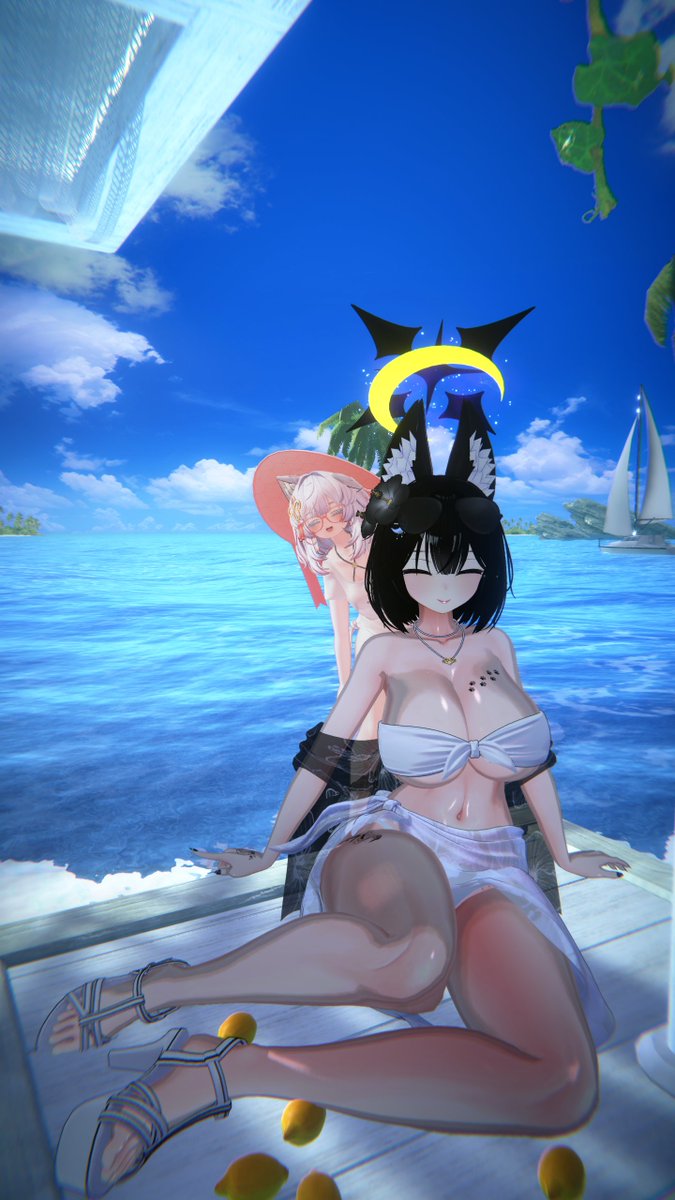 VRC_mikazuki's tweet image. おはようございます。🦊🐾🏝️
撮影中に可愛いどるさんが途中から参加してくれました。😆