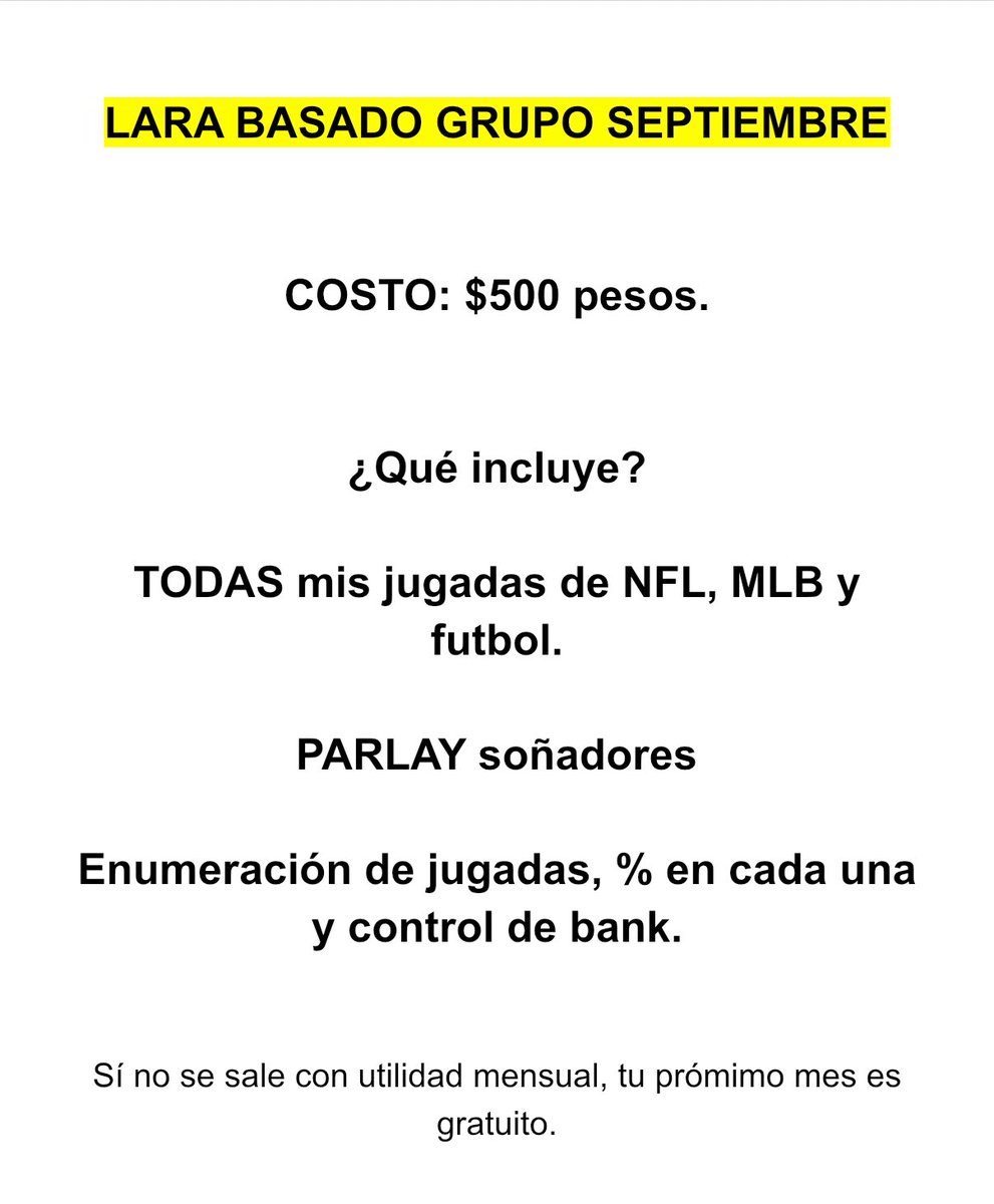 larabasado's tweet photo. Mes de NFL, MLB, lleno de fútbol. 

Informes al DM. 

Voy a rifar 2 lugares entre los RT. ❤️✌️ https://t.co/c4ACIH2Qs5