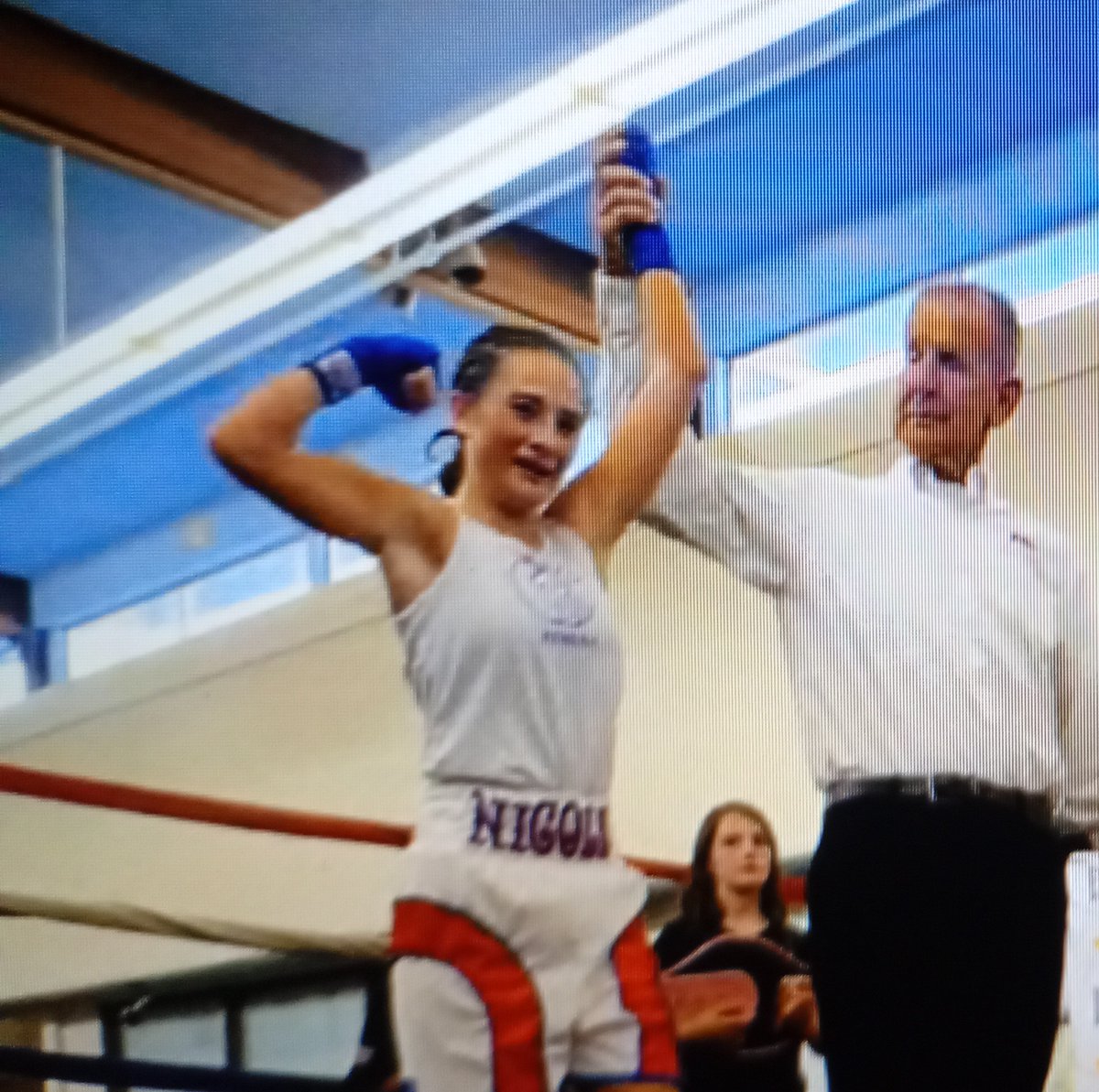 So proud of you Nicole a week we had to work on a plan for this fight and you carried it out. Seeing the videos of how the other boxer fights made it but easier great win in America for you.