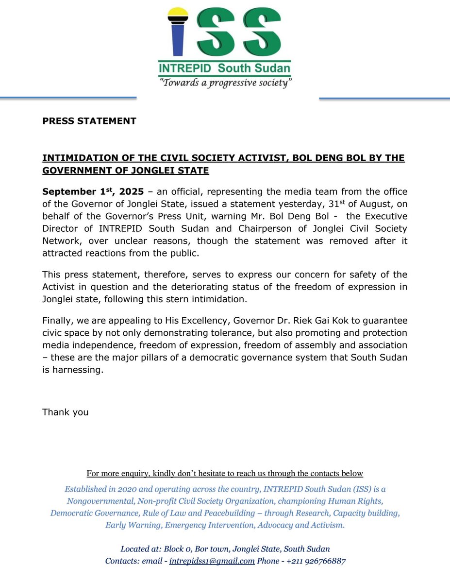 INTREPID South Sudan (ISS) tweet media