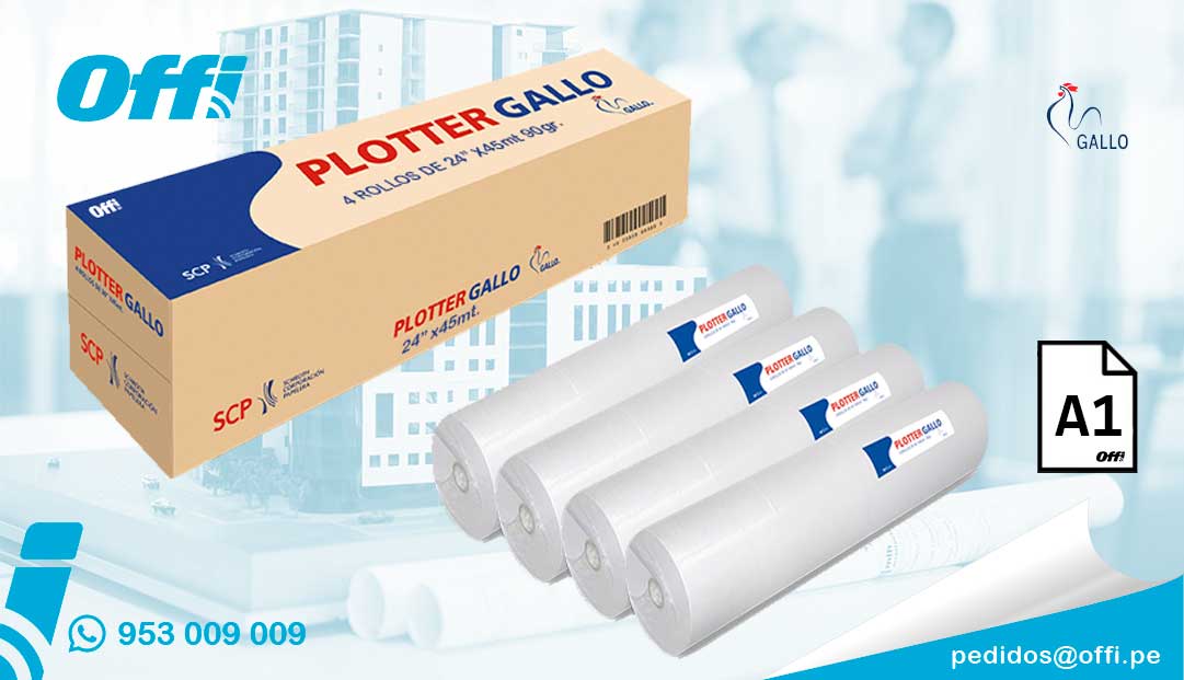Offi_pe's tweet photo. Papel Plotter A1 45m 90gr Caja 4 rollos Gallo 🏗️
https://t.co/OeEkUw2u3q 👈
#PapelPlotter #PapelPlotterA1 #PapelA1
Distribuidor de útiles, equipos y suministros de oficina en Tacna, provincia de Candarave, Jorge Basadre, Tacna y Tarata. Envíos a provincias de todo el Perú. https://t.co/lipYyspglN