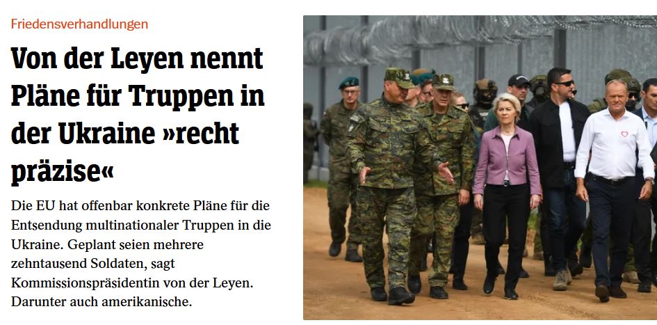 AxelThill's tweet image. EU @vonderleyen has plans to send troops into Ukraine?
Is she on cheap drugs? Does EU want to start WW3?
(found in Spiegel.de)