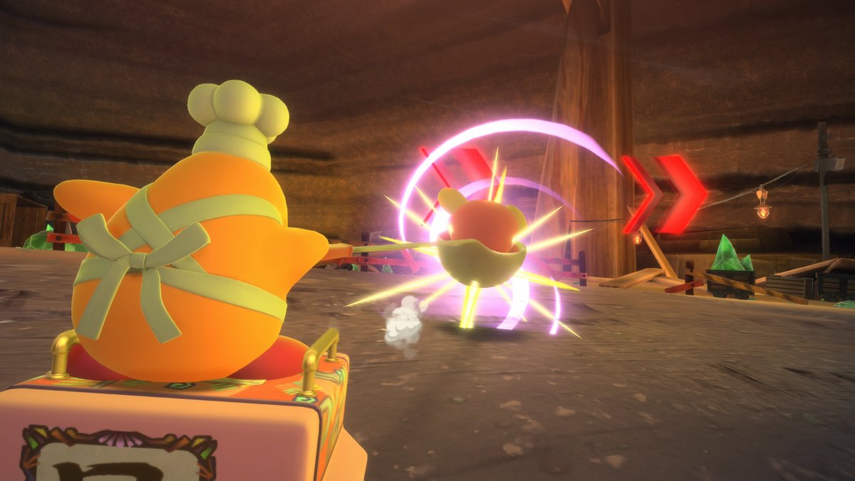 Chef Kawasaki's ladle has a surprisingly long reach! #KirbyAirRiders